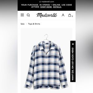 Madewell Flannel Long-Sleeve Boxy Shirt in Herringbone